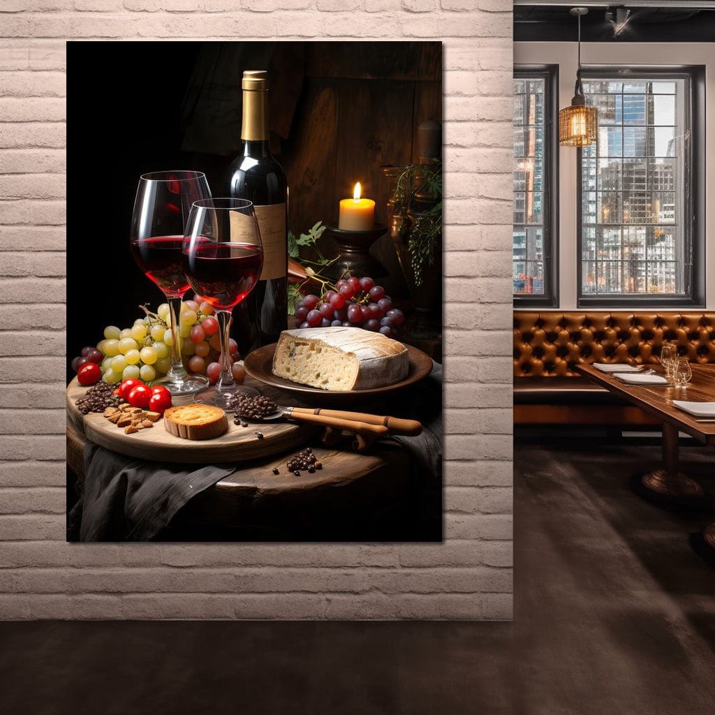Wine Cheese Banquet Canvas Wall Art