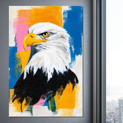Bold Eagle Pop Portrait Canvas Wall Art