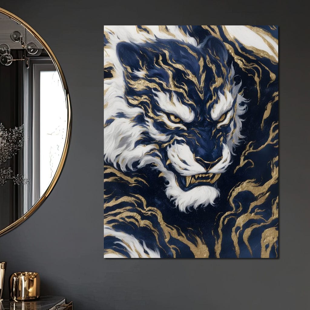 Majestic Midnight Gold Tiger Canvas Wall Art