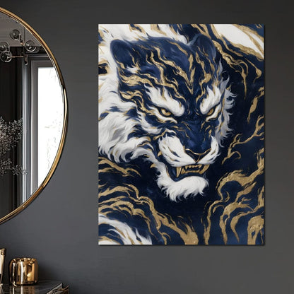 Majestic Midnight Gold Tiger Canvas Wall Art