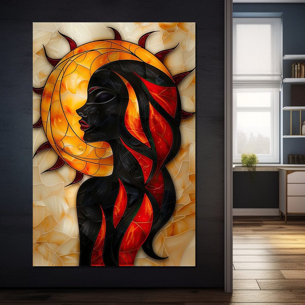 Solar Siren of the Flames Canvas Wall Art