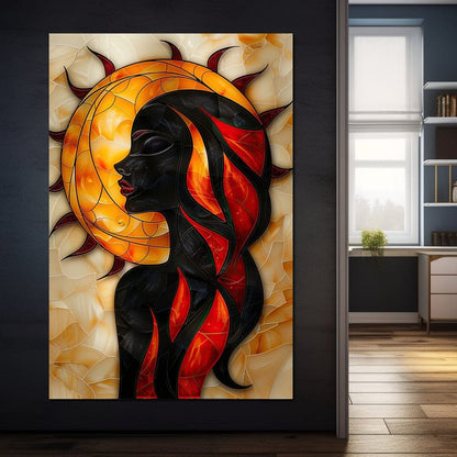 Solar Siren of the Flames Canvas Wall Art