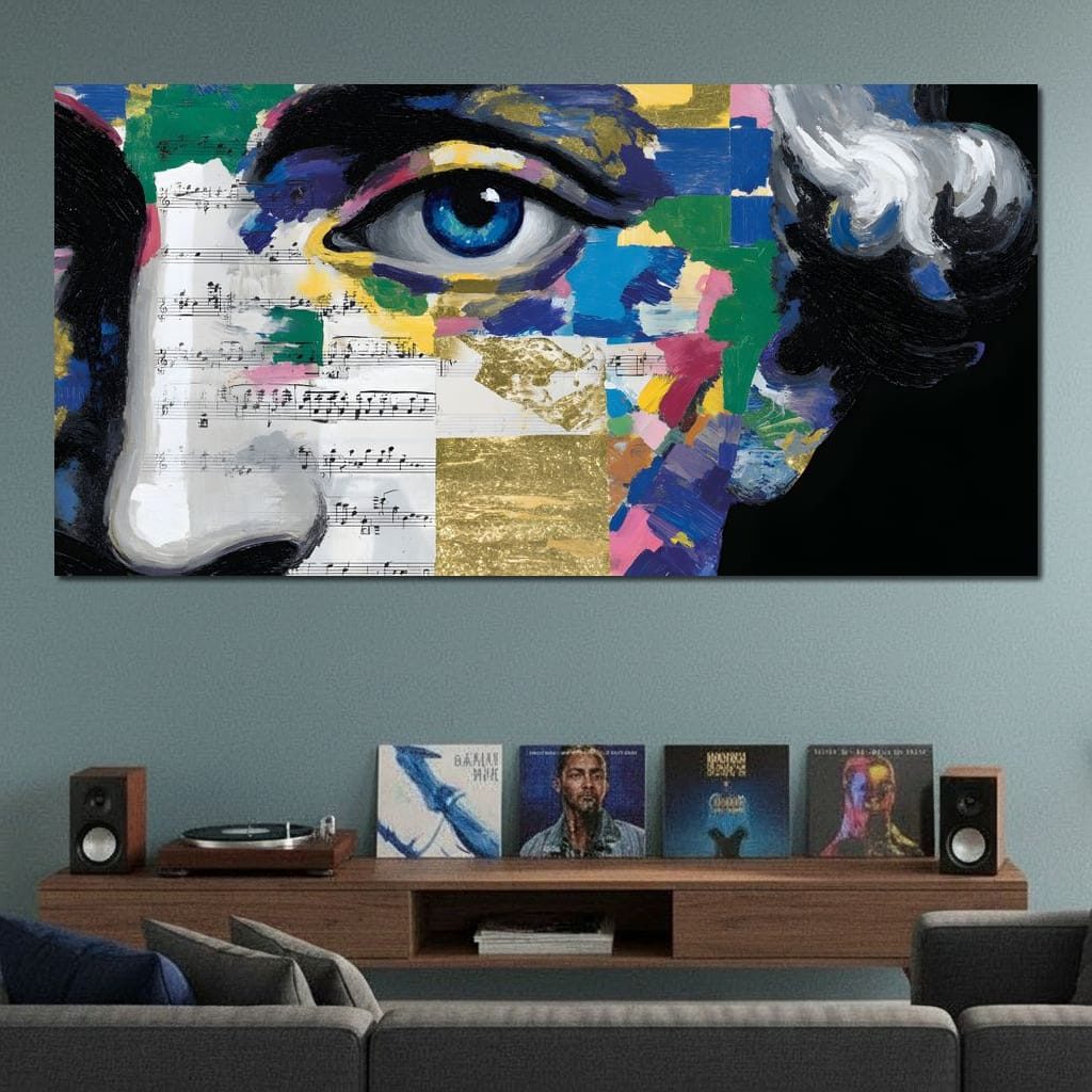 Blue Eye Music Mosaic Canvas Wall Art