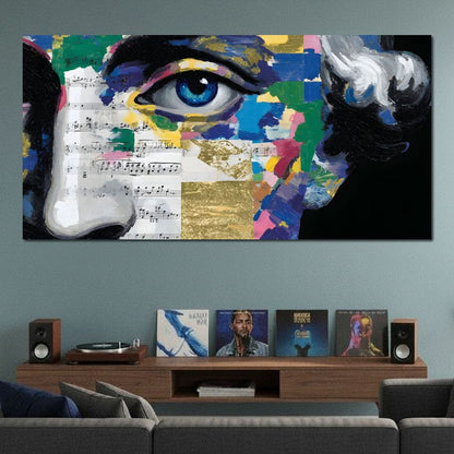 Blue Eye Music Mosaic Canvas Wall Art