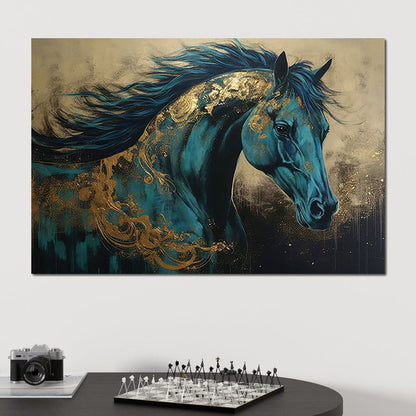 Gilded Horse Canvas Wall Art