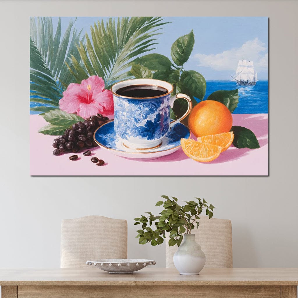 Tropical Voyage Morning Coffee Bliss Canvas Wall Art