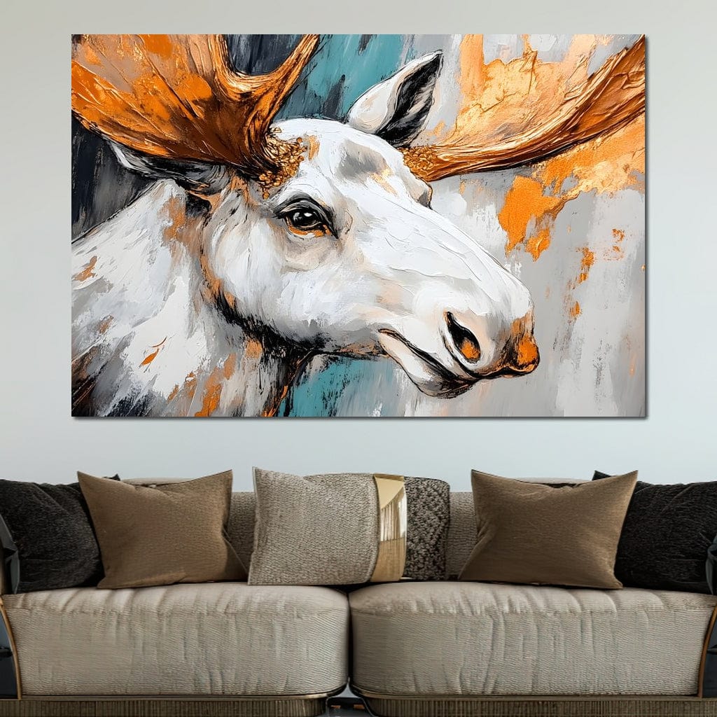 Moose Wilderness Strokes Canvas Wall Art