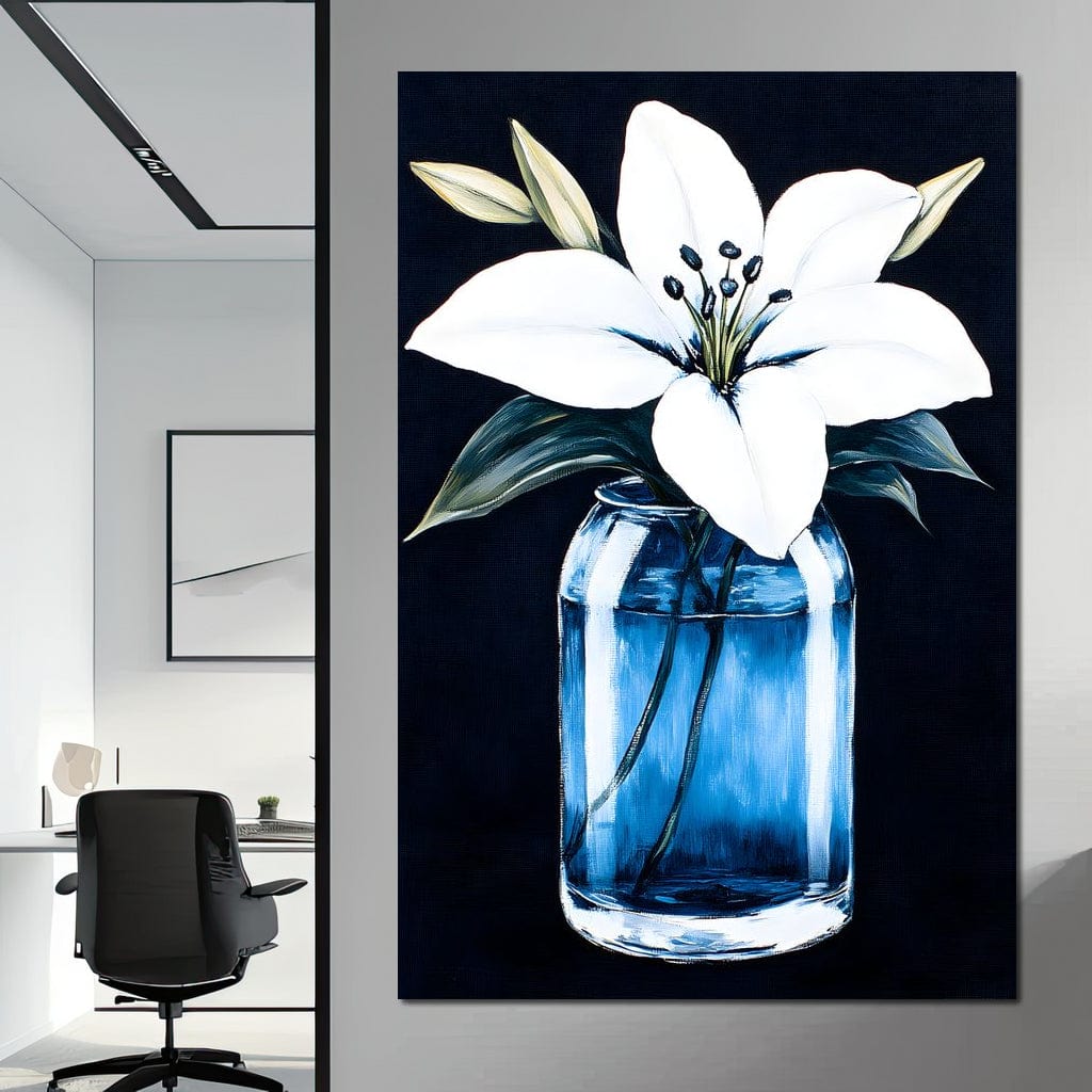 Petals In Glass Reflection Canvas Wall Art
