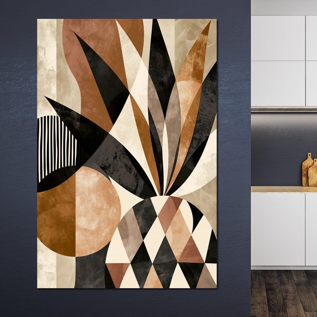 Geometric Geometry Of The Tropical Pineapple Canvas Wall Art