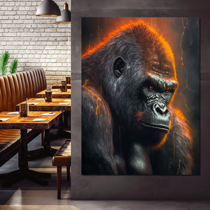Gorilla Thunder Canvas Wall Art