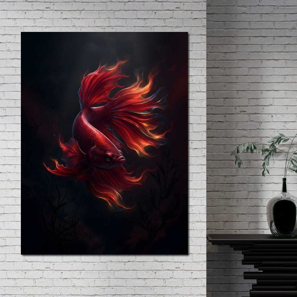 Red Fish Splendor Canvas Wall Art