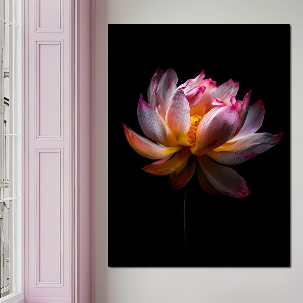 Luminous Lotus Radiant Petals Canvas Wall Art