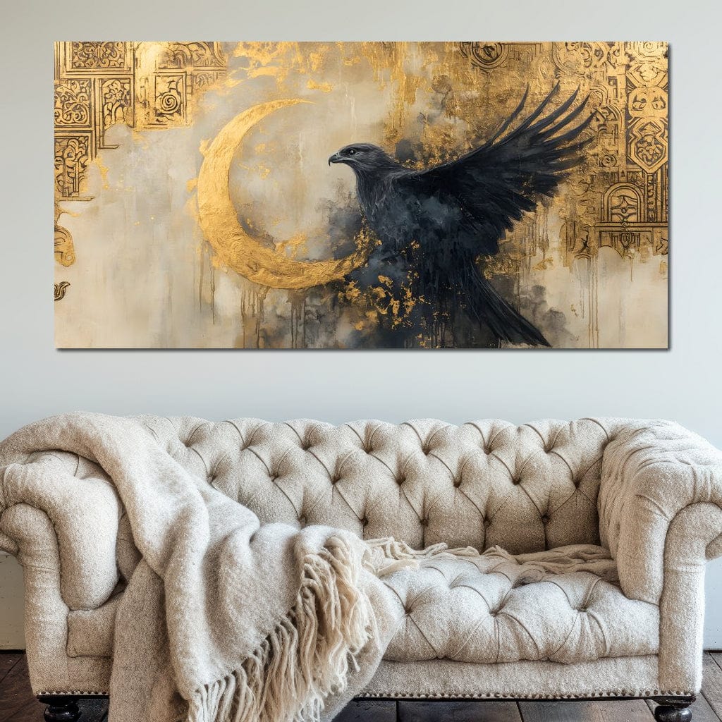 Golden Flight of Midnight Canvas Wall Art