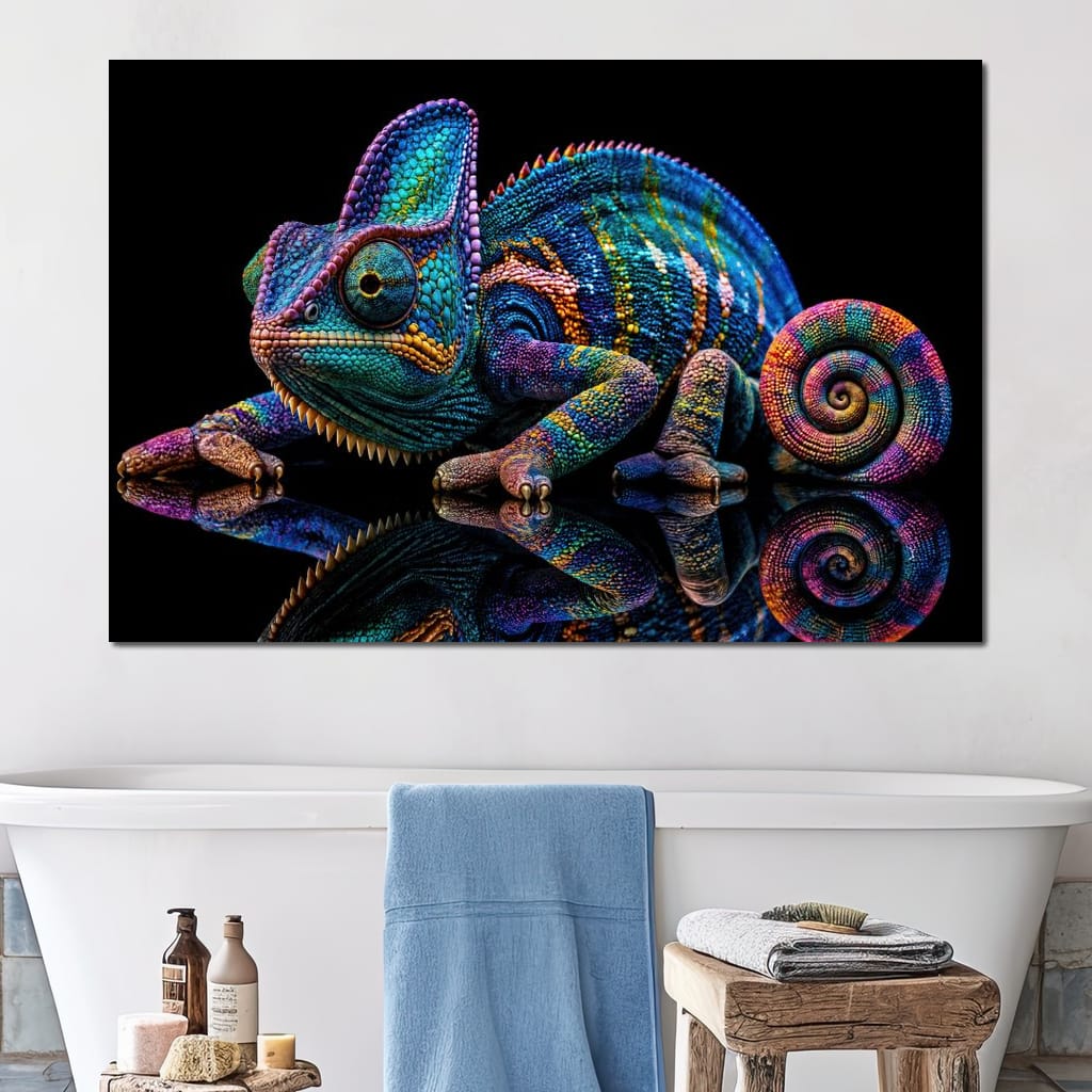 Chromatic Chameleon Canvas Wall Art