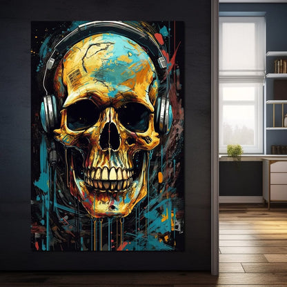 Technopunk Skull 2 Canvas Wall Art