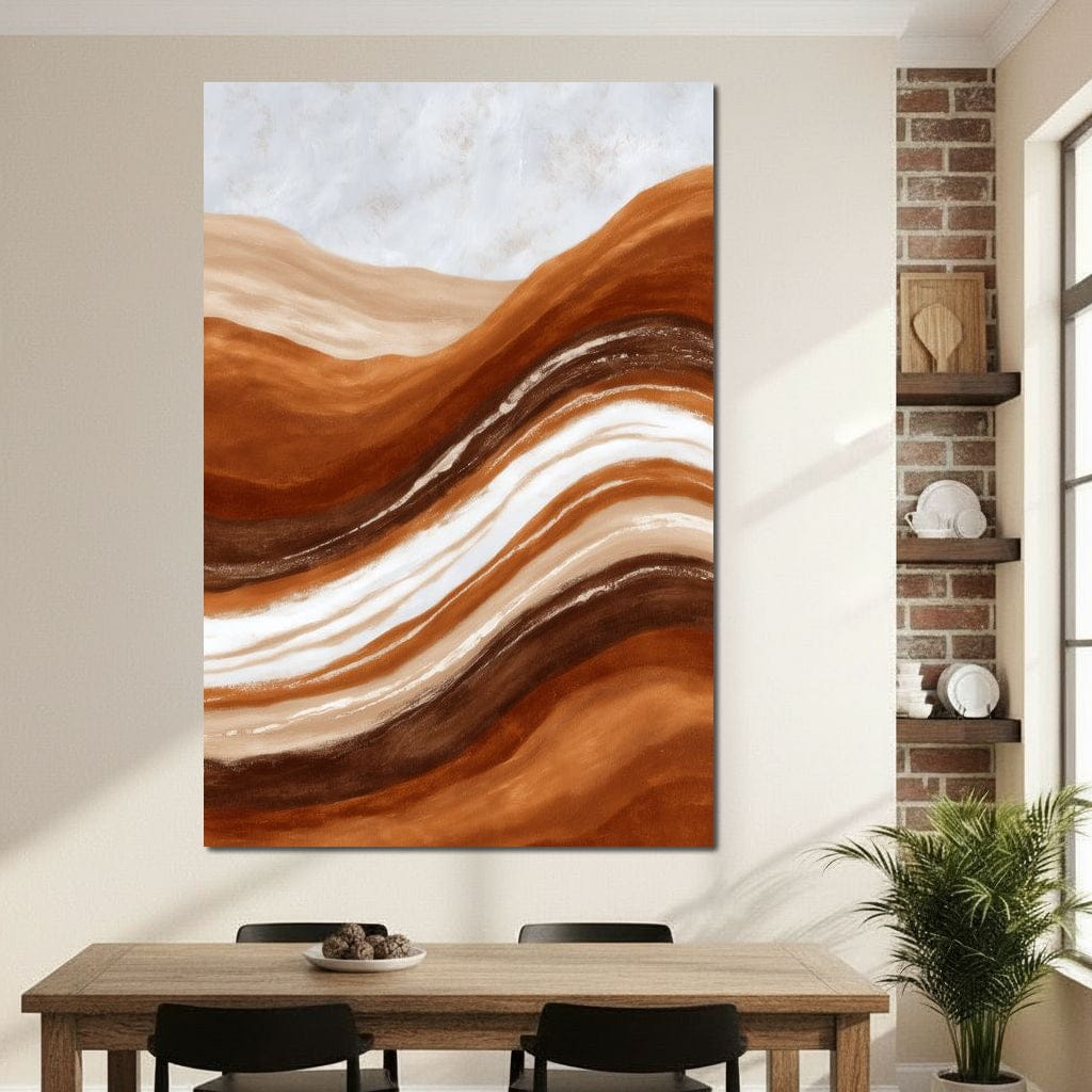 Desert Strata Flow Lines Canvas Wall Art