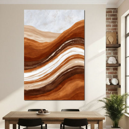 Desert Strata Flow Lines Canvas Wall Art