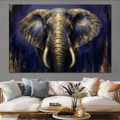 Regal Gold Elephant Majesty Canvas Wall Art