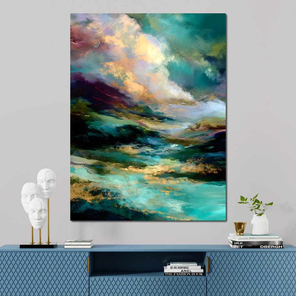 Aurora Tides of Golden Drift Canvas Wall Art