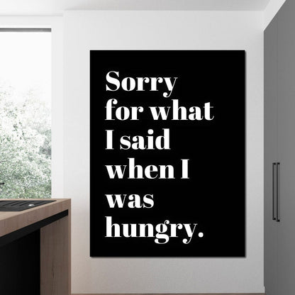 Apology Before Snacks Take Over Canvas Wall Art