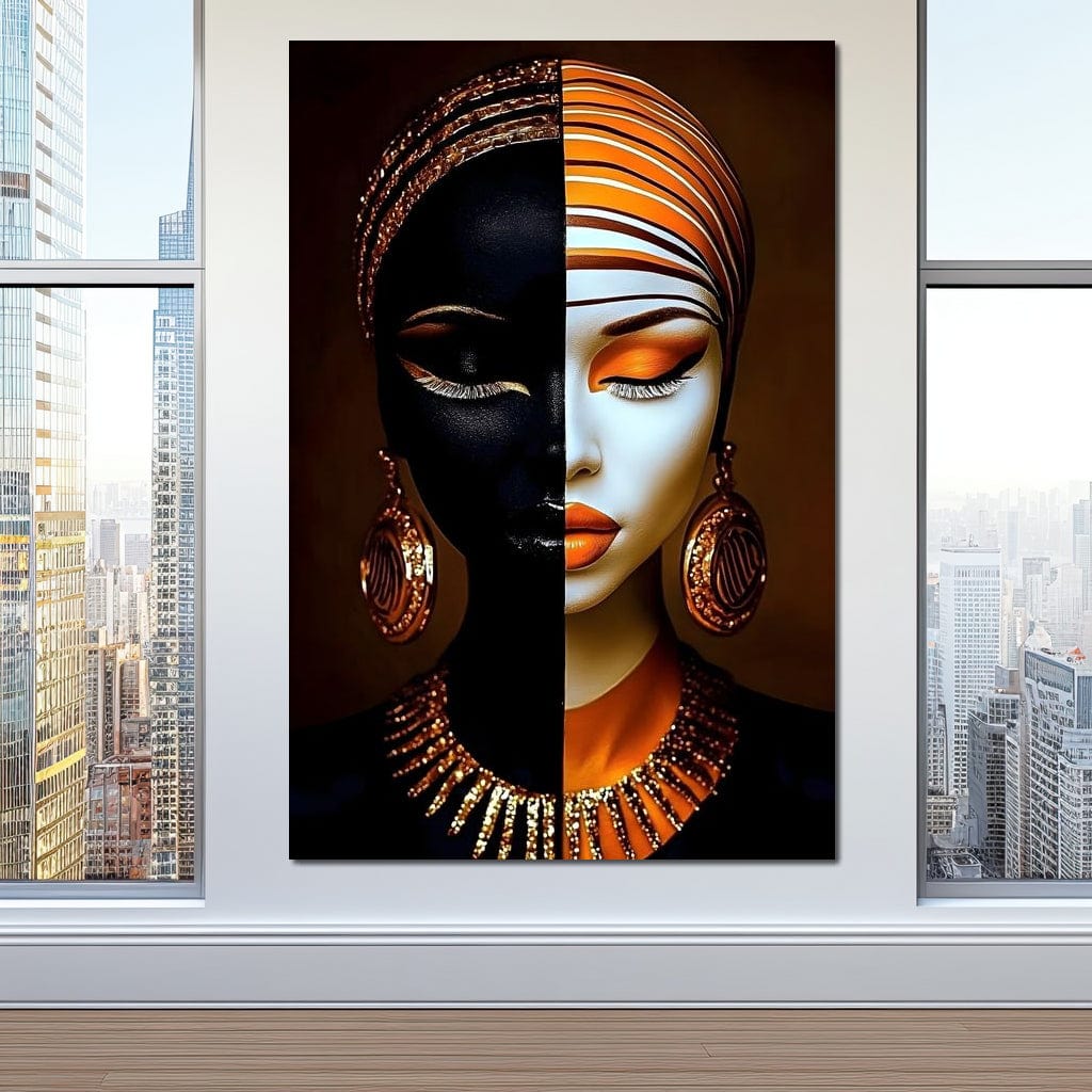 Elegant Duality Portrait Canvas Wall Art