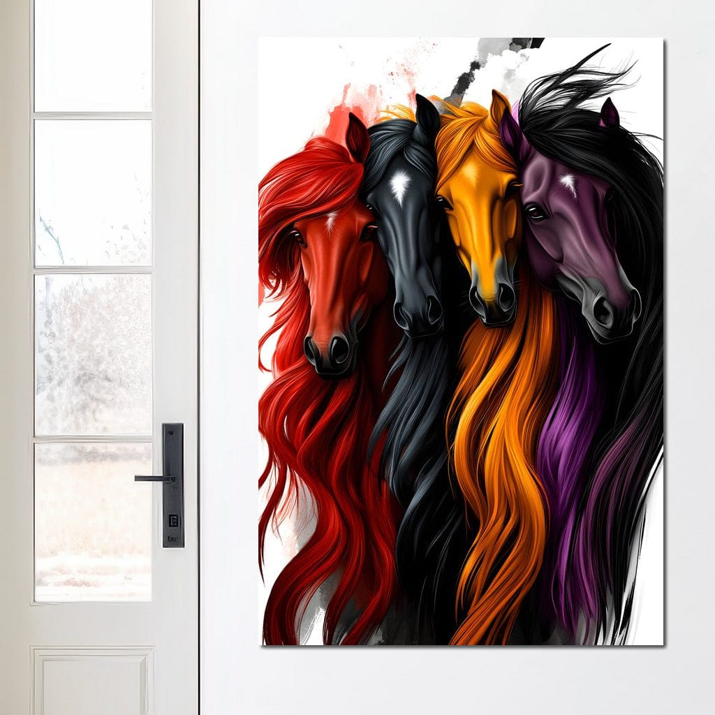 Equestrian Quartet Harmony Canvas Wall Art