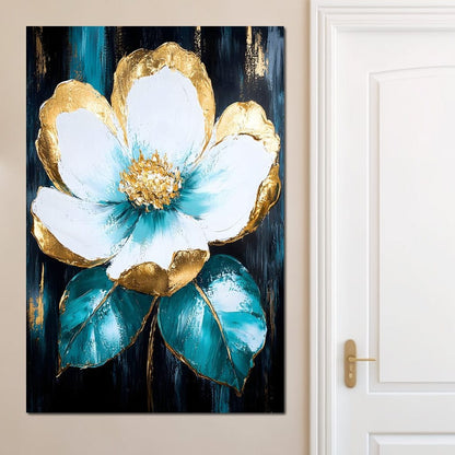 Golden Bloom Elegance Canvas Wall Art