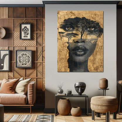 Golden Gaze Through the Jungle Canvas Wall Art