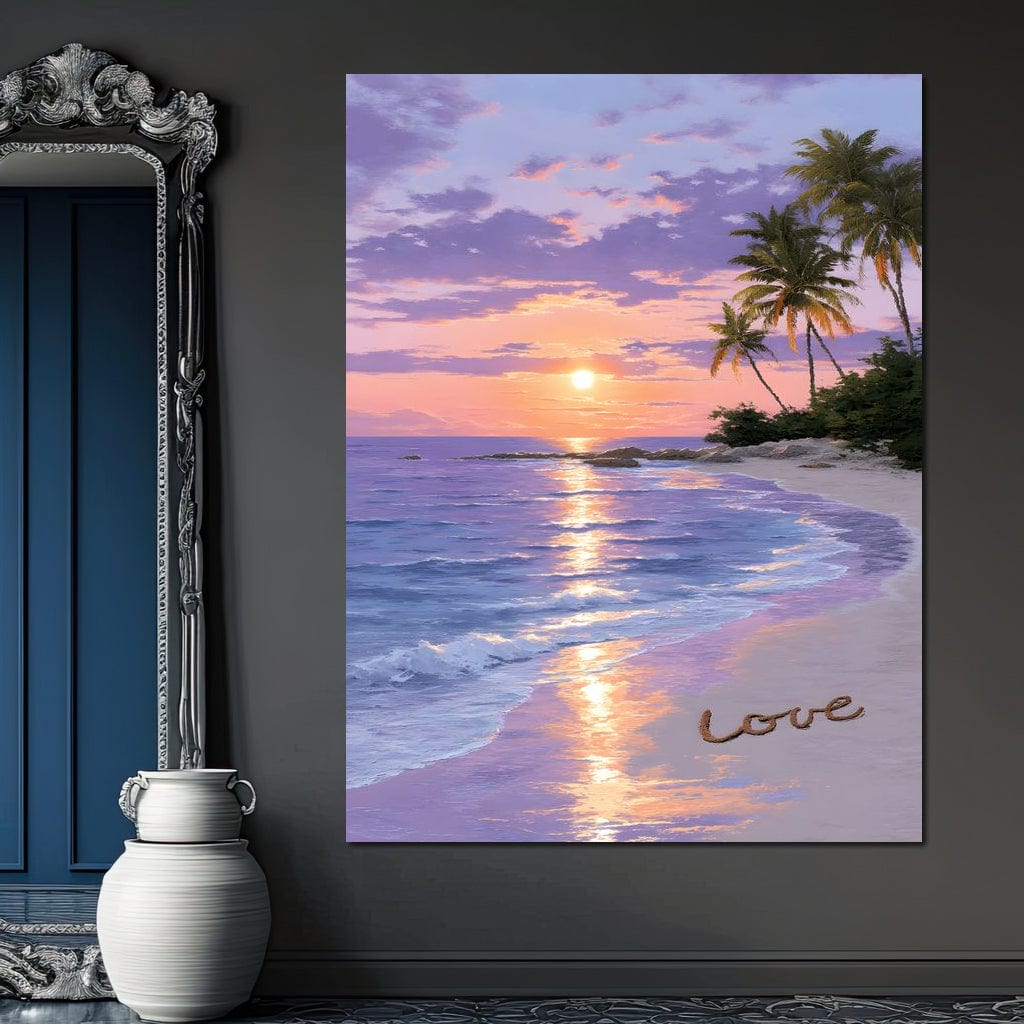 Tropical Dusk Serenity Love Canvas Wall Art