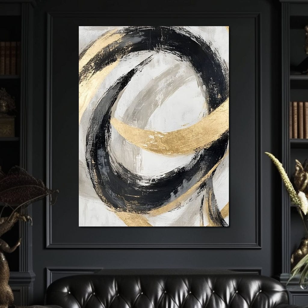 Golden Flow Rhythms Canvas Wall Art
