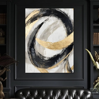 Golden Flow Rhythms Canvas Wall Art