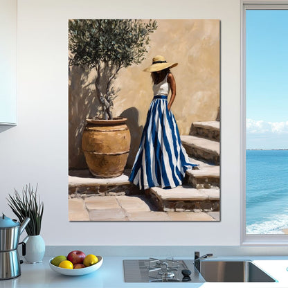 Sun Hat Lady By Olive Tree Canvas Wall Art
