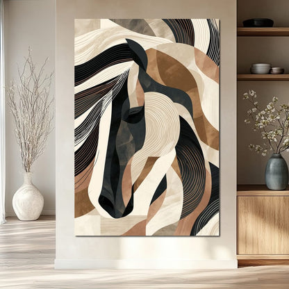 Stallion Earth and Shadow Canvas Wall Art
