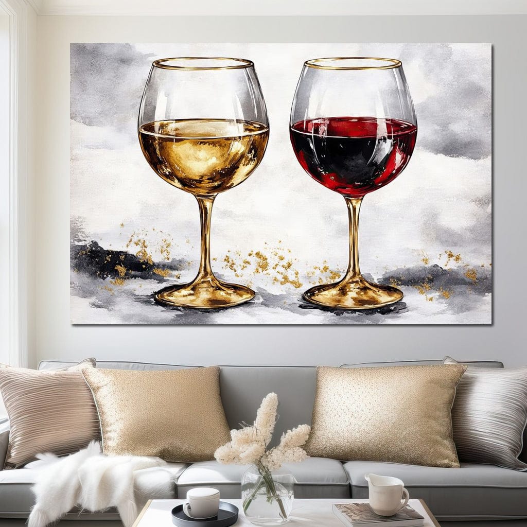 Red & White Wine Canvas Wall Art