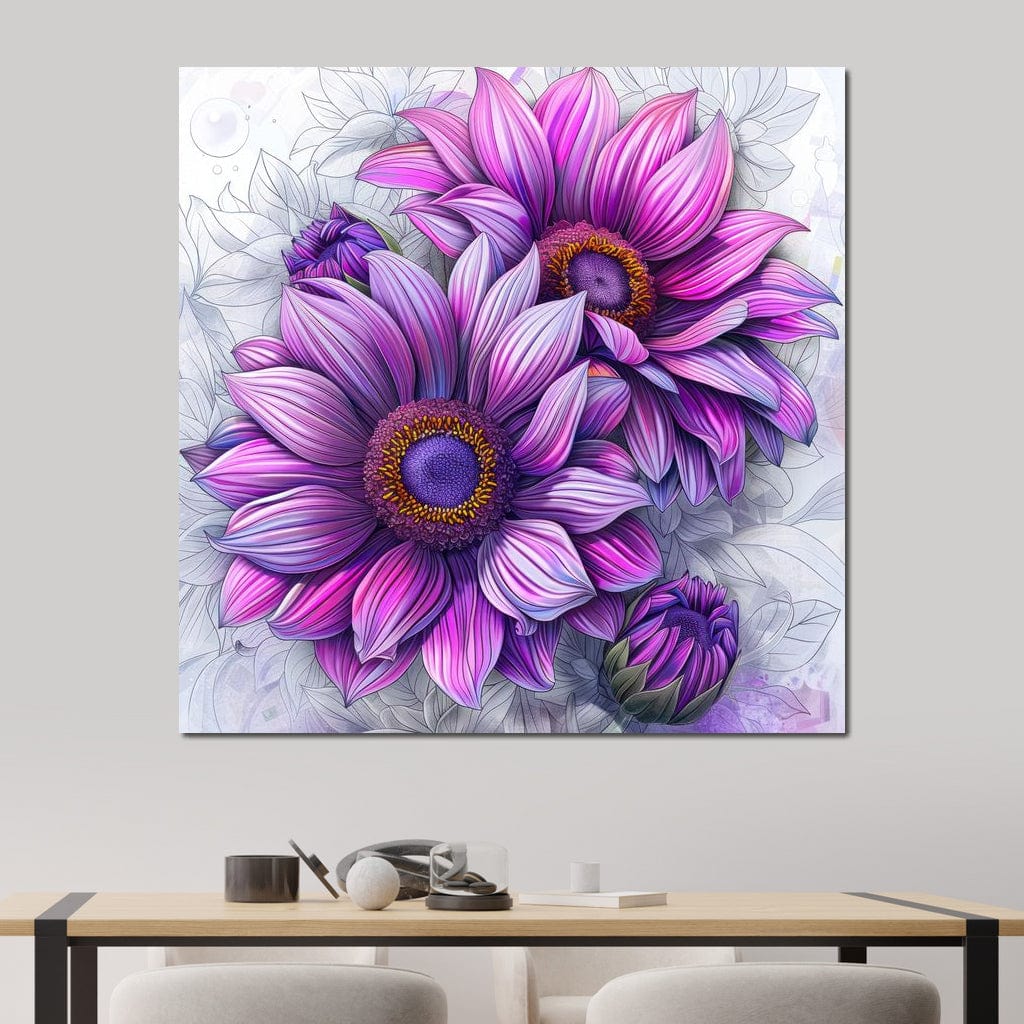 Purple Petal Parade Canvas Wall Art