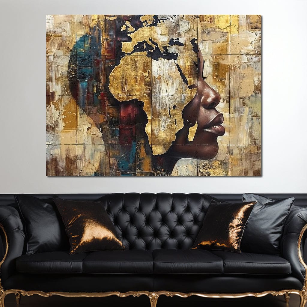 Golden Silhouette Reverie Canvas Wall Art