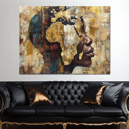 Golden Silhouette Reverie Canvas Wall Art