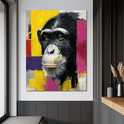 Bold Chimp Portrait Pop Mood Canvas Wall Art