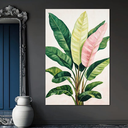 Tropical Leaf Symphony Canvas Wall Art