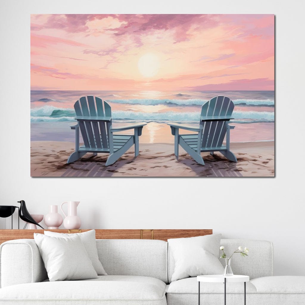 Vacation Beach Chairs Canvas Wall Art