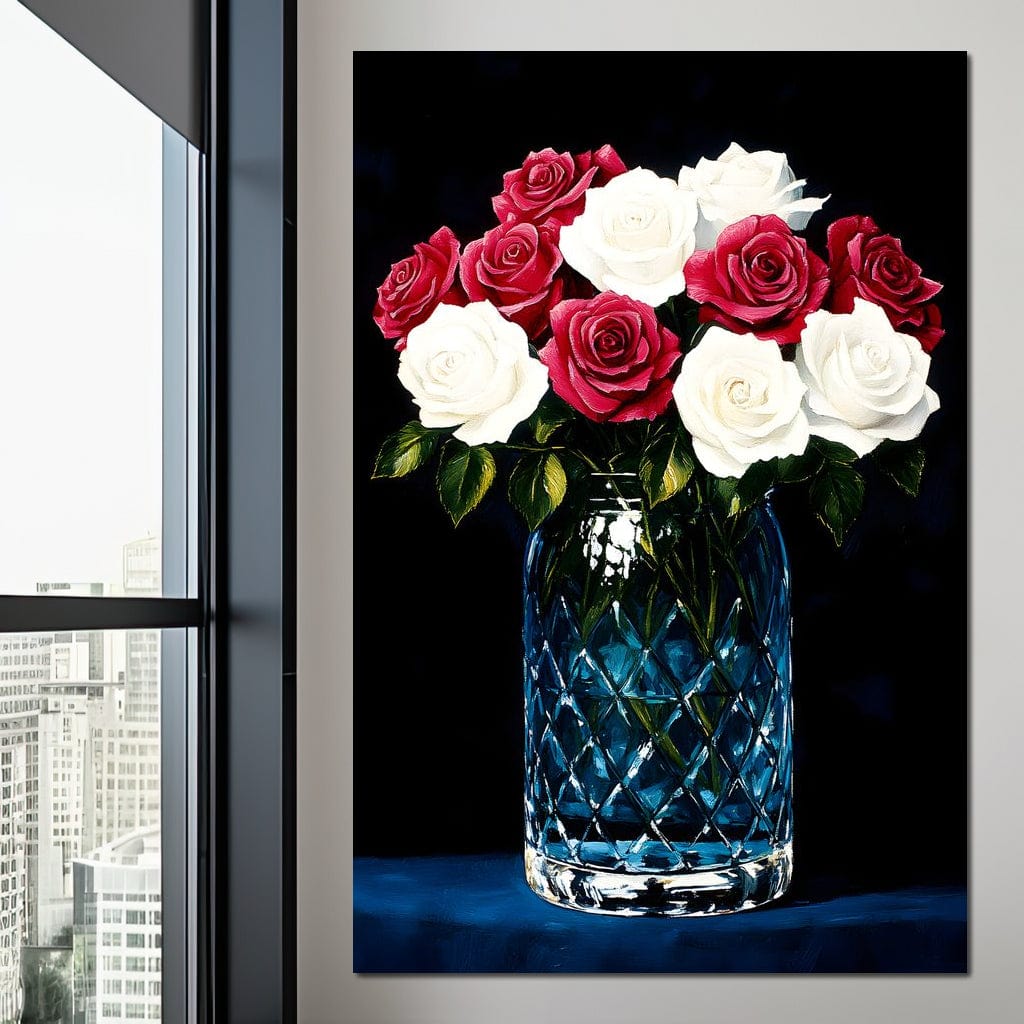 Velvet Petals Crystal Blooms Canvas Wall Art