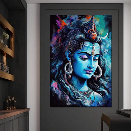 Lord Shiva's Contemplation Canvas Wall Art