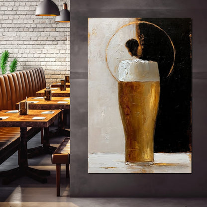 Golden Beer Against the Divide Canvas Wall Art