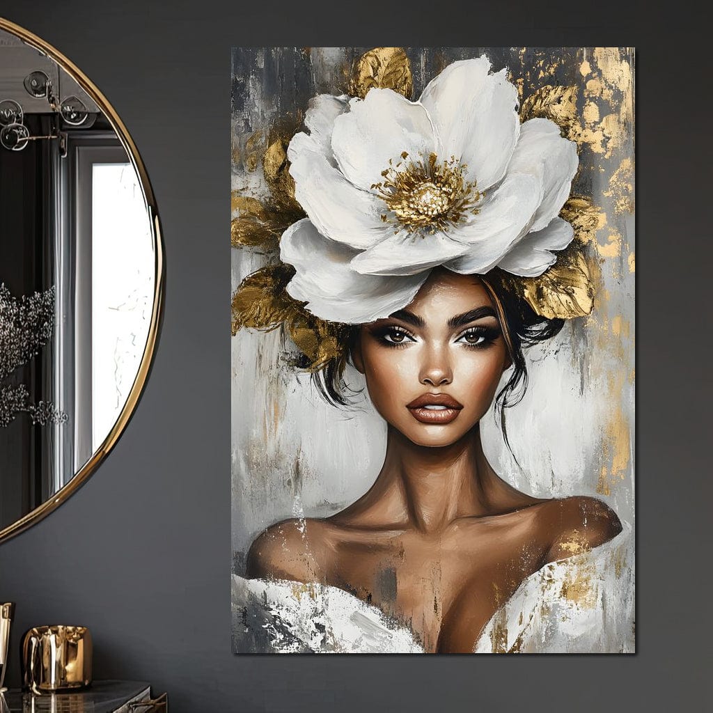 Golden Petals Elegance Enigma Canvas Wall Art