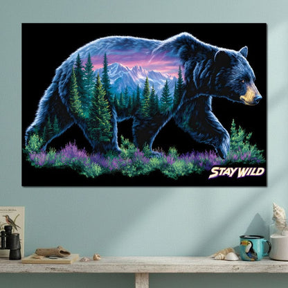 Mountain Spirit Bear Journey Canvas Wall Art