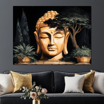 Tranquil Buddha Garden Essence Canvas Wall Art