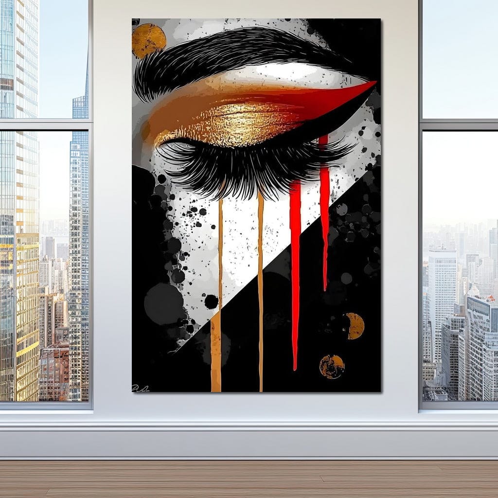 Golden Gaze Elegance Canvas Wall Art