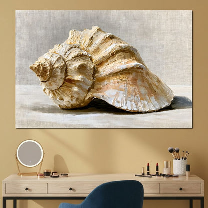 Tidal Rhythms of Coastal Shell Canvas Wall Art