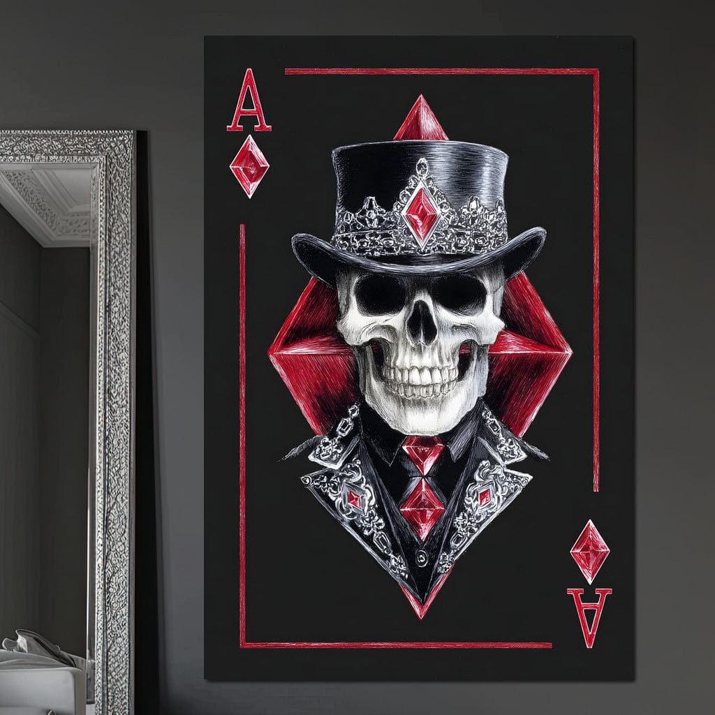 Ace Skeleton High Stakes Elegance Canvas Wall Art