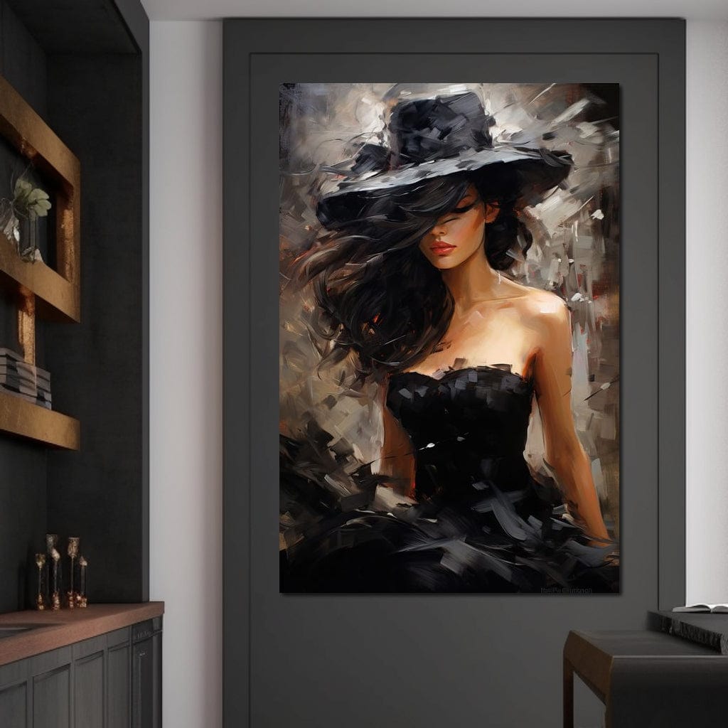 Black Dress Muse Canvas Wall Art